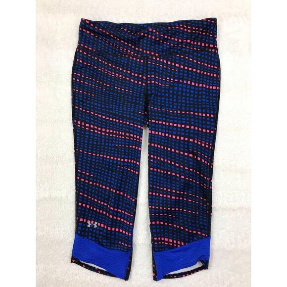 Under Armour Fly-By Printed Capri Medium Compression Running Zip Pocket - Picture 1 of 6